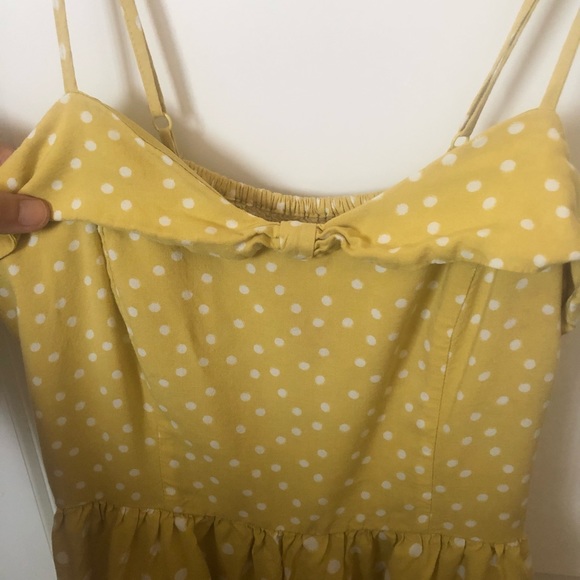 Lauren Conrad Yellow Polka Dot Bow Strap Dress, Size 4 - Picture 2 of 5